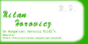 milan horovicz business card